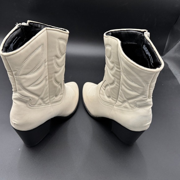 Wild‎ Fable Midcalf Western Boots Women Cream Size 10 Faux Leather - Picture 4 of 9